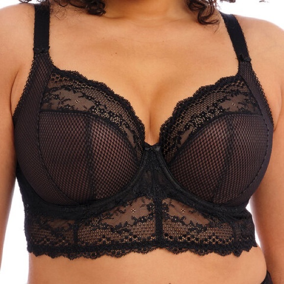 Elomi Charly Bra Black Semi Sheer Women’s 38 DDD Lace Lingerie - Picture 1 of 8